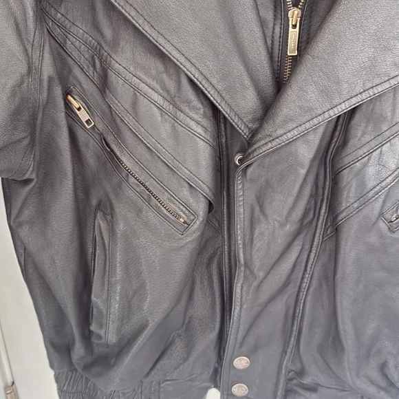 Wilson’s Black Leather Jacket, Sz L - Picture 4 of 11